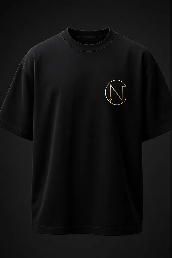 Presence Black tee, front