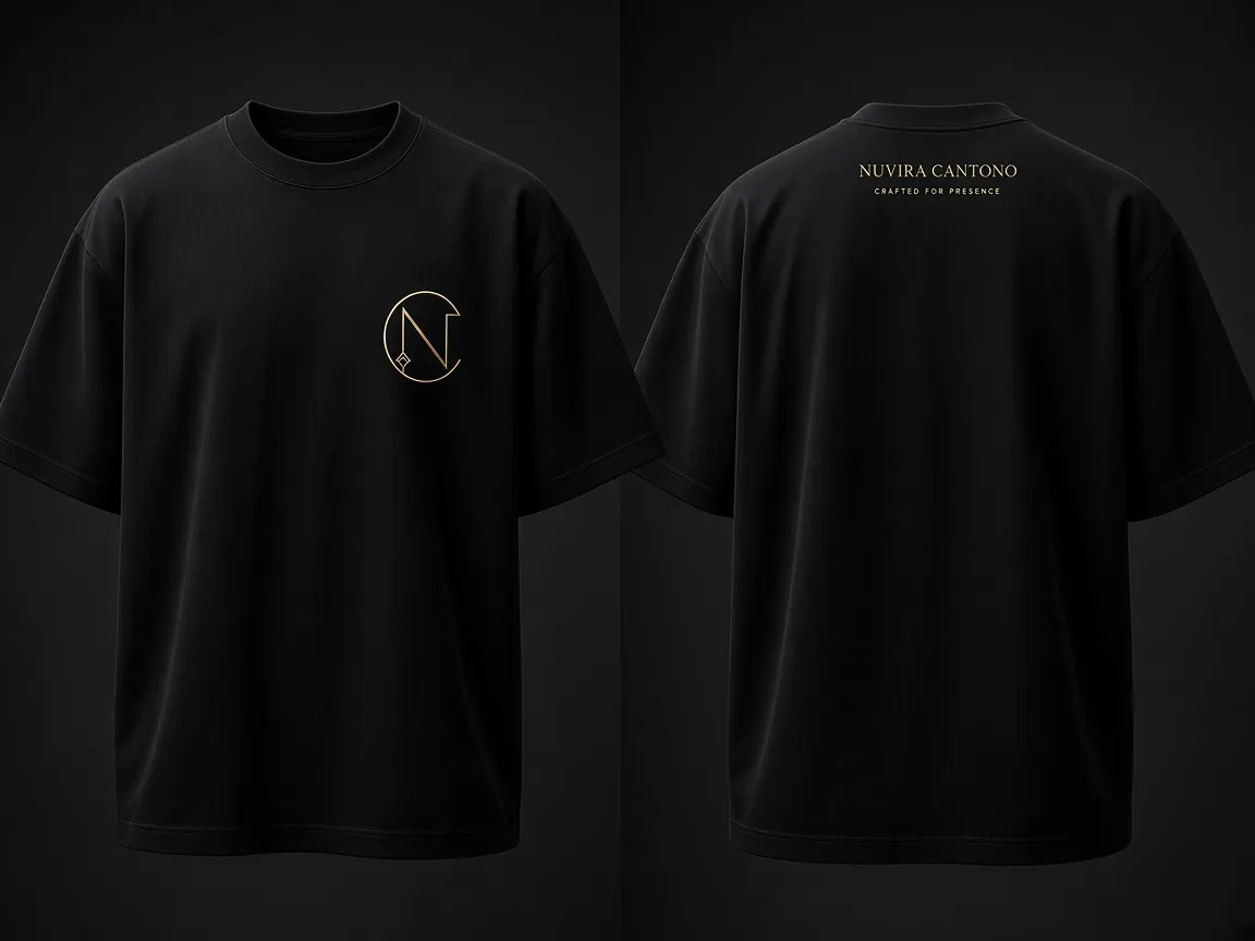 Presence Black tee, front and back