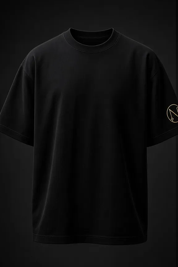 Signet Black tee, front